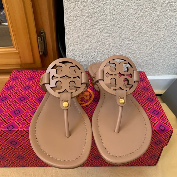 NIB TORY BURCH Miller Veg Leather Sandals - Picture 2 of 8